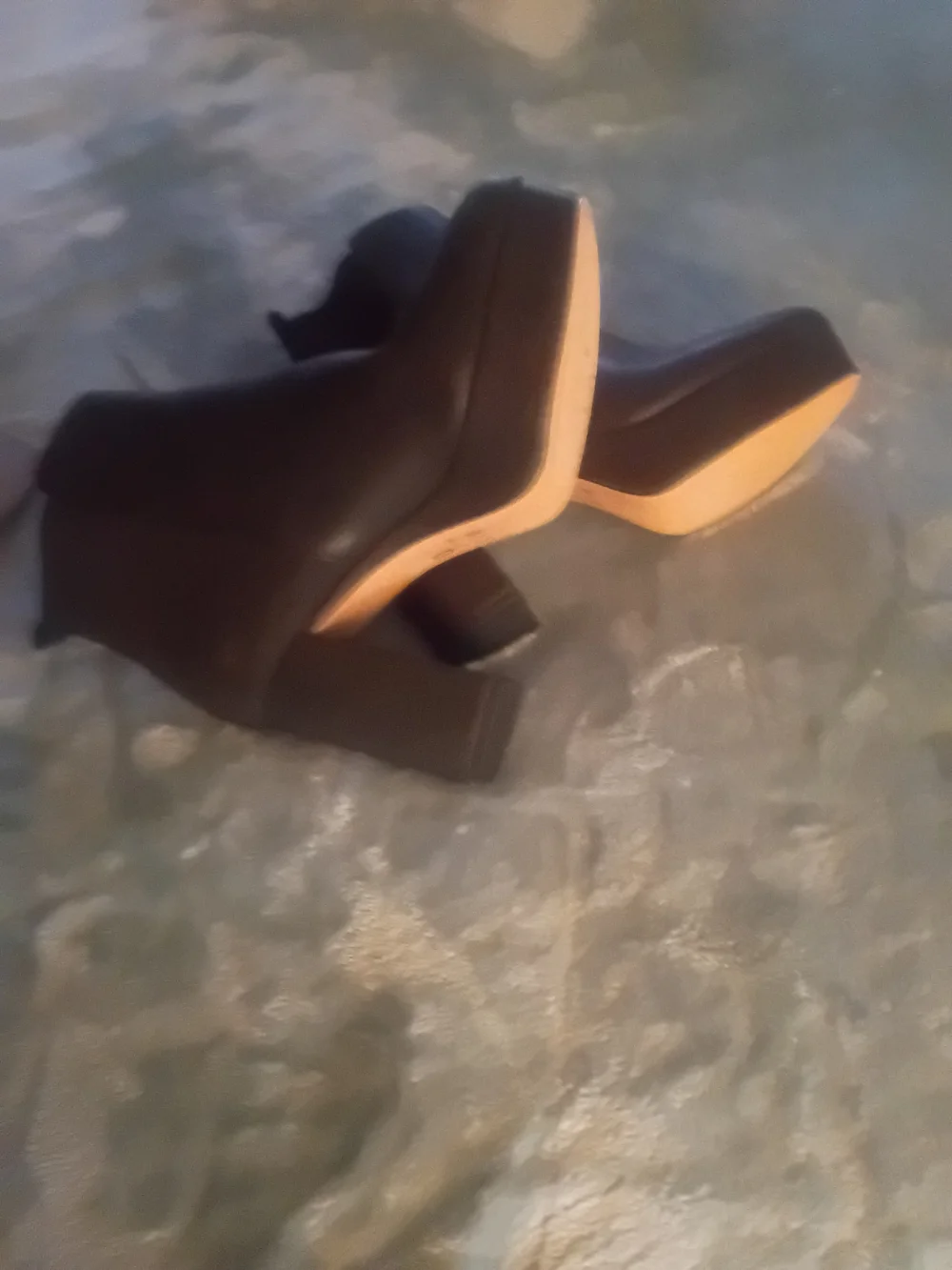 MIA Black Platform Block Heel Chelsea Ankle Boots
